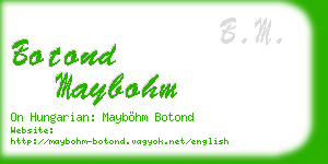 botond maybohm business card